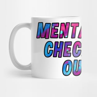 mentally check out blue and pink Mug